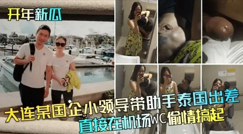 大连某国企小领导带助手泰国出差直接在机场WC偷情搞起
