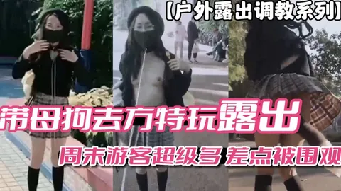 户外露出调教系列带母狗去方特玩露出周末游客多差点被围观vlog出品